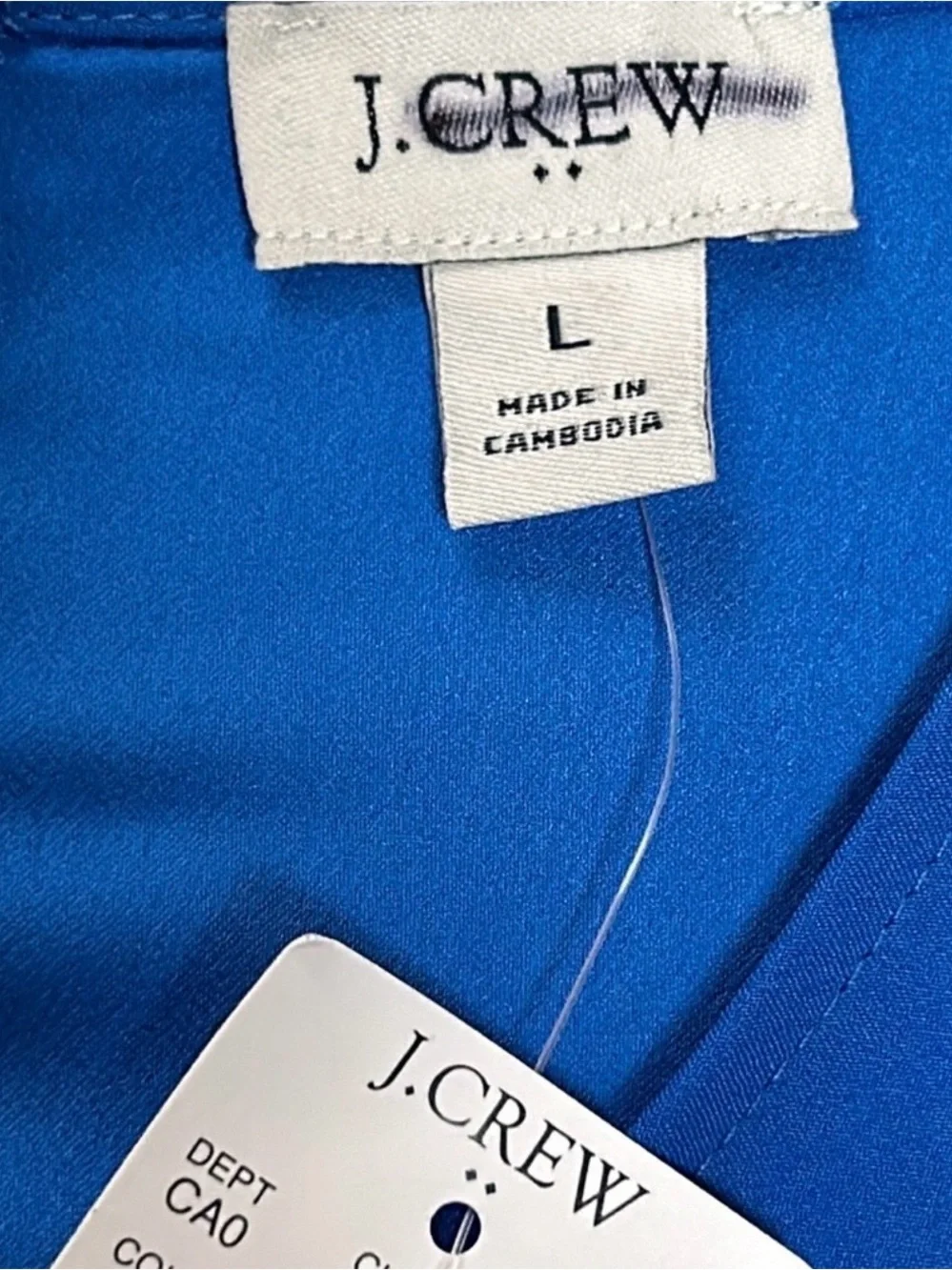 J. CREW Sleeveless NWT Button-back shell royal blue size L